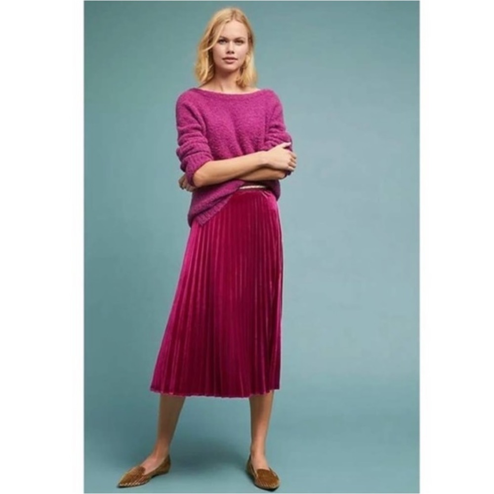 Anthropologie Sleeping on Snow Lavinia Wool Alpaca Sweater in Purple Size Large